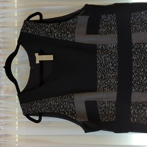 Chicos size 3 black & grey color block patterned dress.